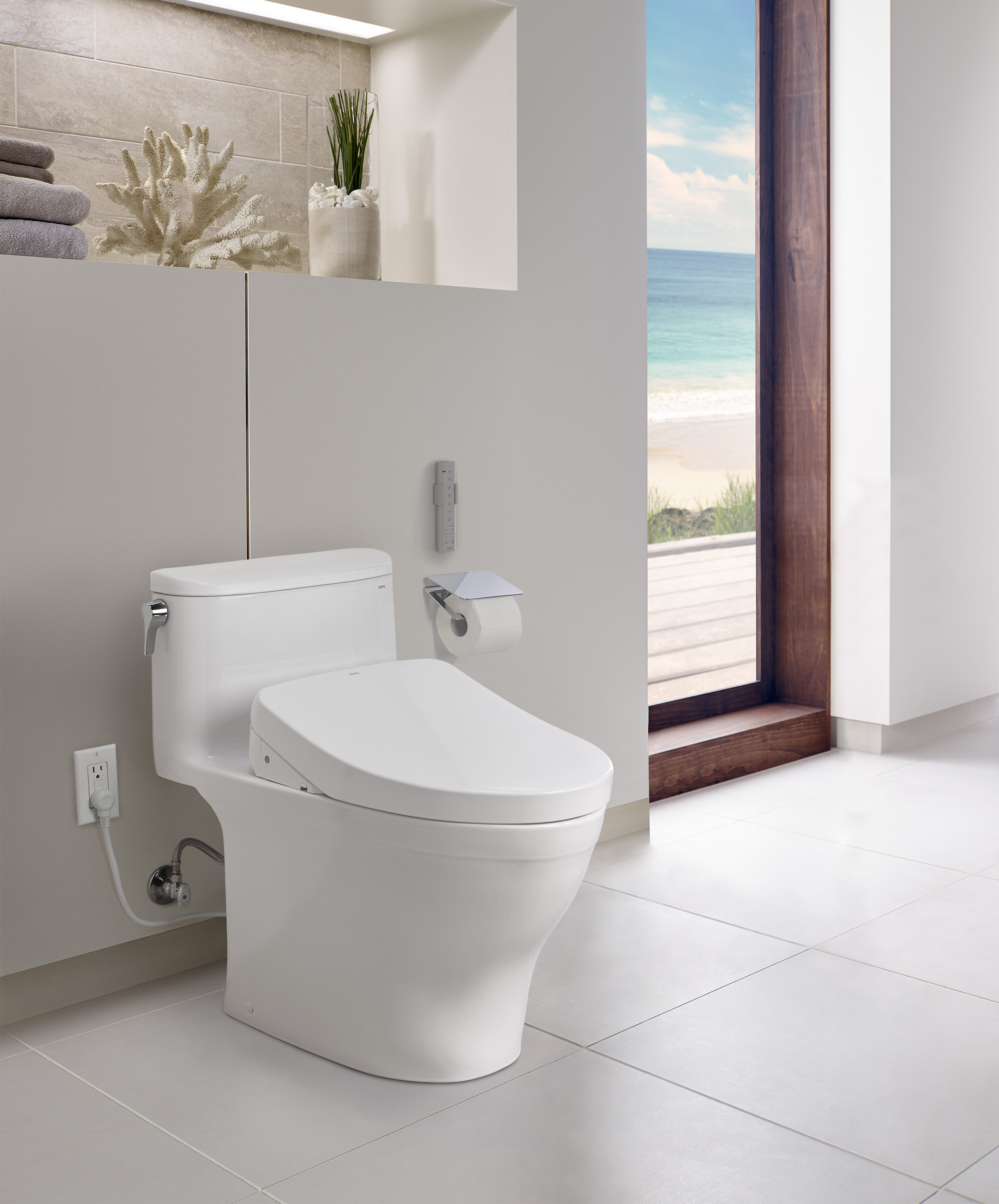Inodoro con bidet electronico instalado